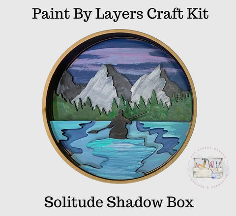 Paint by layer- Solitude Shadow Box, 6 x 2 x 6, Multi