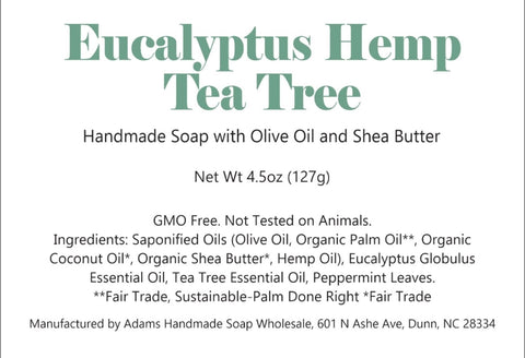 Soap- Eucalyptus Hemp Tea Tree, 1" x 4 "