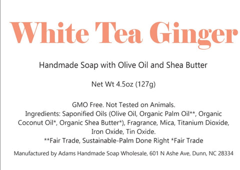 Soap- White Tea and Ginger, 1 inch thick