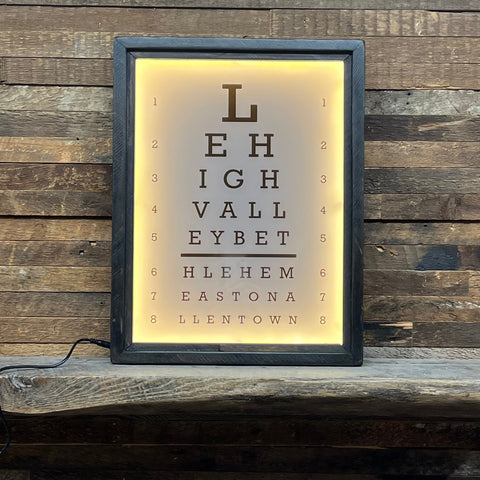 Vintage Style Backlit Eye Chart, Lehigh Valley