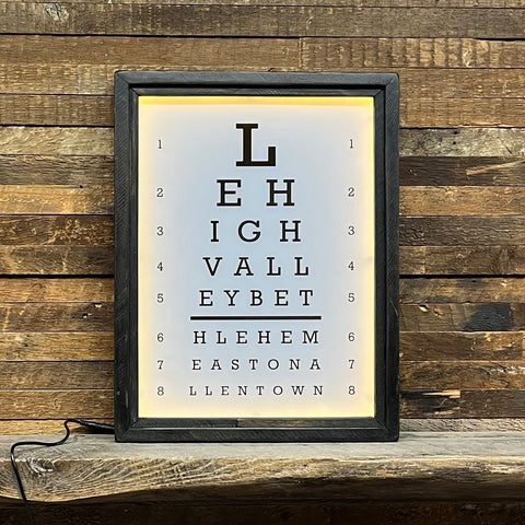 Vintage Style Backlit Eye Chart, Lehigh Valley