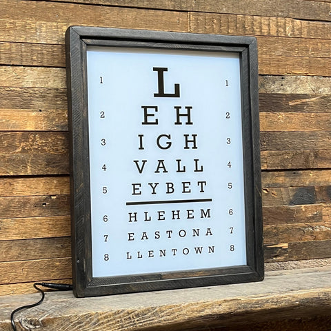 Vintage Style Backlit Eye Chart, Lehigh Valley