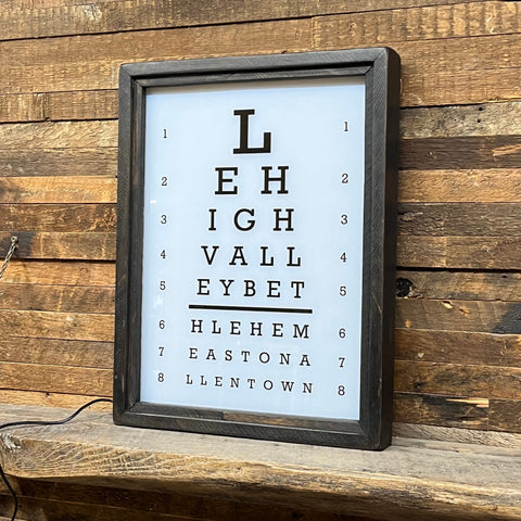 Vintage Style Backlit Eye Chart, Lehigh Valley