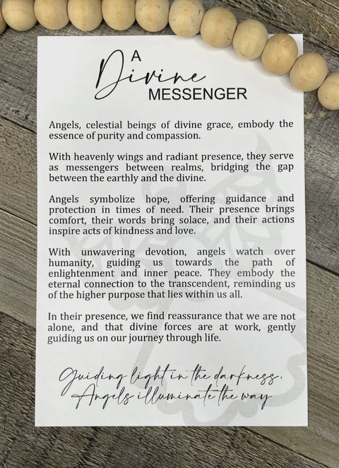 Story Ornament- Angels a divine message, 3.5 x 4", wood