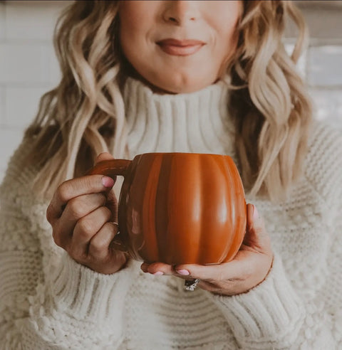 Pumpkin Mug, 4.25 x 3.75", orange