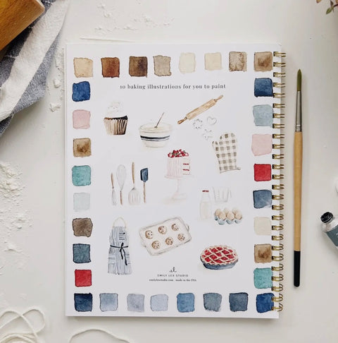 Baking Watercolor Workbook, 7"x9", Multi