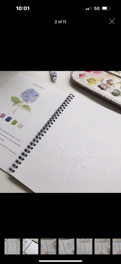Flowers Watercolor Workbook, 7"x9", Multi