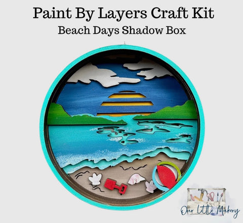 Paint by layers- Beach days, 6 x 2 x 6 in, multi