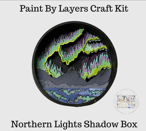 Paint by layers- The Northern lights, 6 x 2 x 6", multi