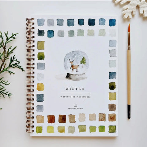 Winter Watercolor Workbook by Emily Lex, 7"X 9", Multi