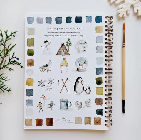 Winter Watercolor Workbook by Emily Lex, 7"X 9", Multi