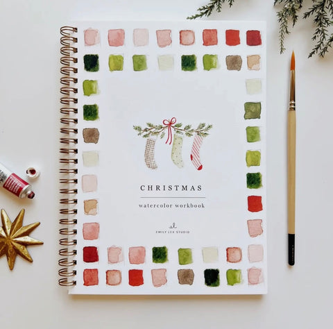 Christmas Watercolor Workbook, 7"x9", Multi