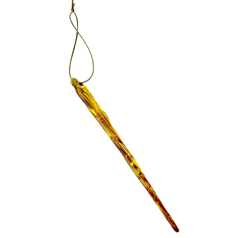 Merry & Bright Glass Icicle Ornament, Orange