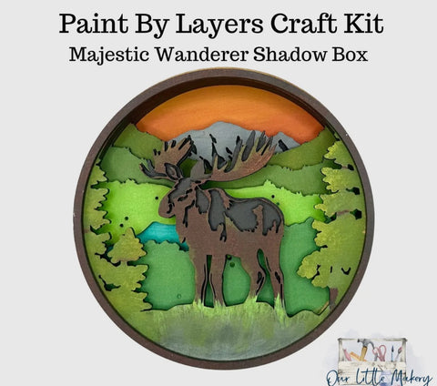 Paint by layer-Majestic Wanderer Shadow box, 6 x 2 x 6, Multi