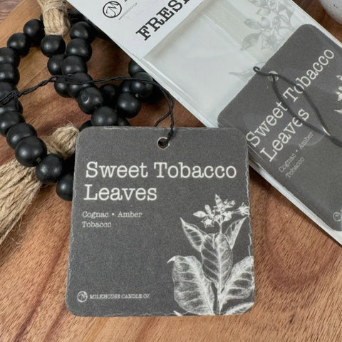 Car freshener-sweet tobacco leaves, 3 x3 inches