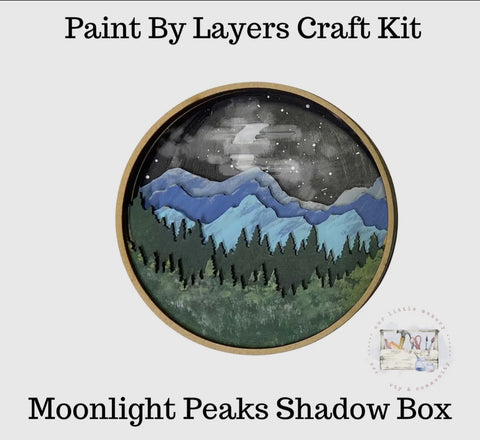 Paint by layers-Moonlight peaks shadow box, 6.5 x 2 x 6.5", Multi