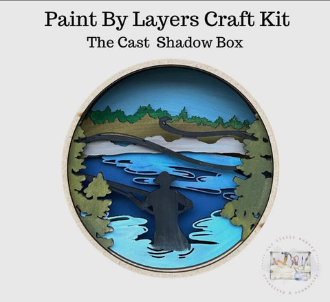 Paint by layers- The cast shadow box, 6.5 x x2 x 6.5, Multi