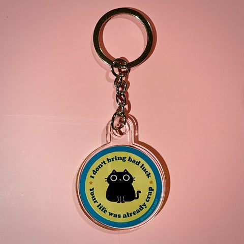 I Don't Bring Bad Luck Keychain, 1.5" x 3.5", Multi-Color