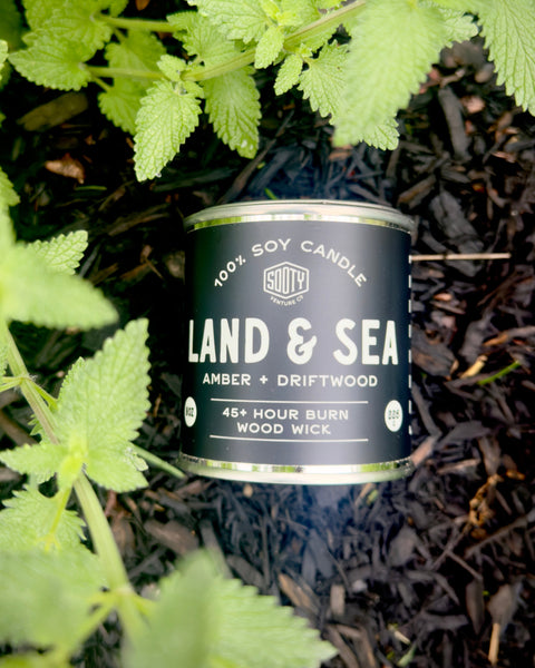 Land And Sea Candle, Amber & Driftwood - Sooty Venture Co.