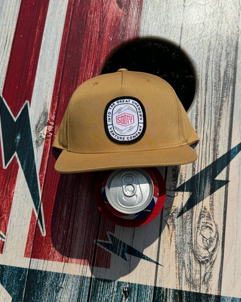 Biscuit Destination Unknown Patch Pinch Front Hat - Sooty Venture Co.