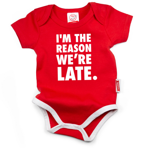 I'm The Reason We're Late Bodysuit - Red
