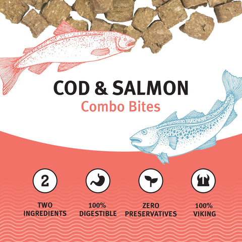 Icelandic+ Cod & Salmon Combo Bites Pure Fish Treats For Dogs