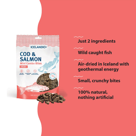 Icelandic+ Cod & Salmon Mini Combo Bites Treats For Cats