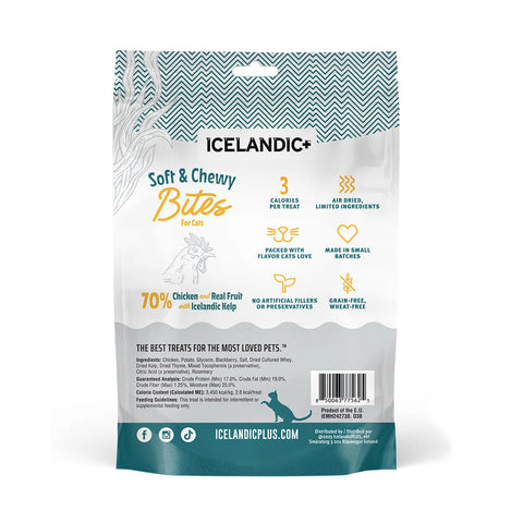 Icelandic+ Soft & Chewy Bites For Cats - Chicken, Blackberry & Kelp Recipe
