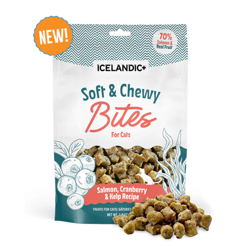 Icelandic+ Soft & Chewy Bites For Cats - Salmon, Cranberry & Kelp Recipe