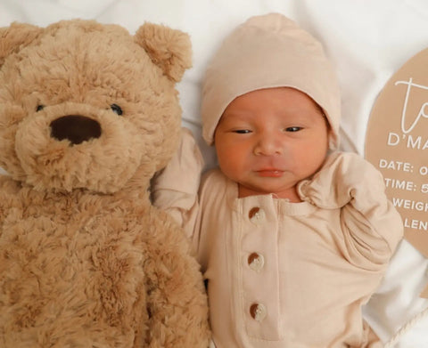 Top and Bottom Outfit Set Gender-Neutral Newborn Clothes - Sand - Stroller Society