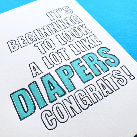 It's Beginning To Look A Lot Like Diapers Card - Richie Designs