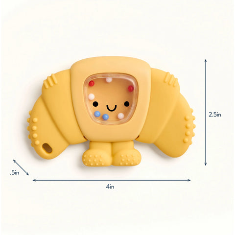 Itzy Ritzy Sweetie Shake Plus™ - Teething + Rattle Toy - Croissant