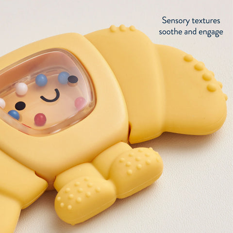 Itzy Ritzy Sweetie Shake Plus™ - Teething + Rattle Toy - Croissant