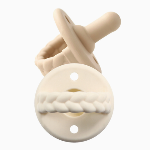 Itzy Ritzy Sweetie Soother™ Pacifier Set - Toast + Buttercream Braids