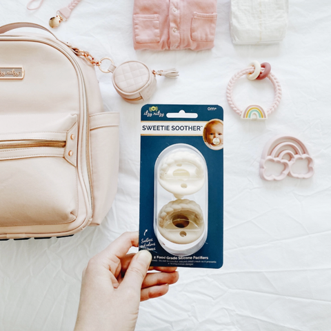 Itzy Ritzy Sweetie Soother™ Pacifier Set - Toast + Buttercream Braids