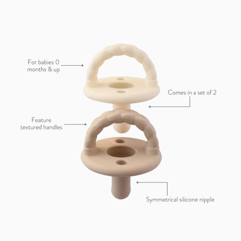 Itzy Ritzy Sweetie Soother™ Pacifier Set - Toast + Buttercream Braids