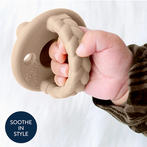 Itzy Ritzy Sweetie Soother™ Pacifier Set - Toast + Buttercream Braids