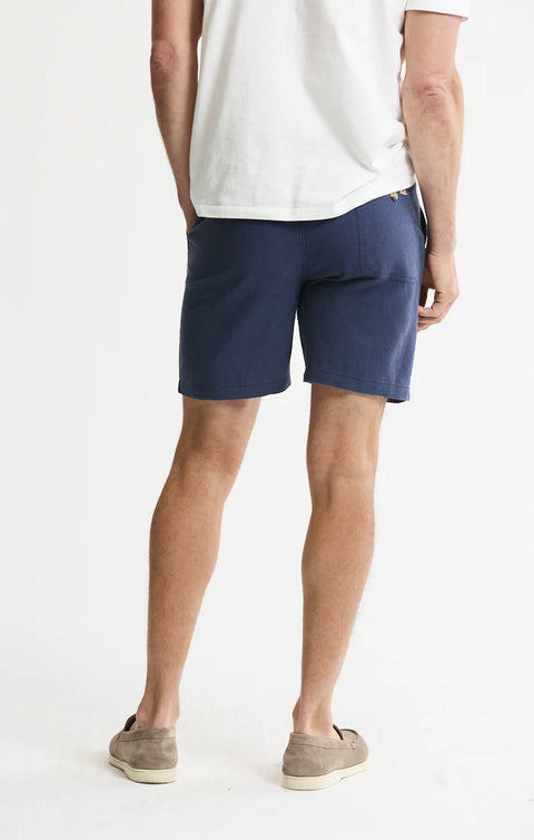 Jachs NY Linen Blend Drawstring Shorts - Indigo