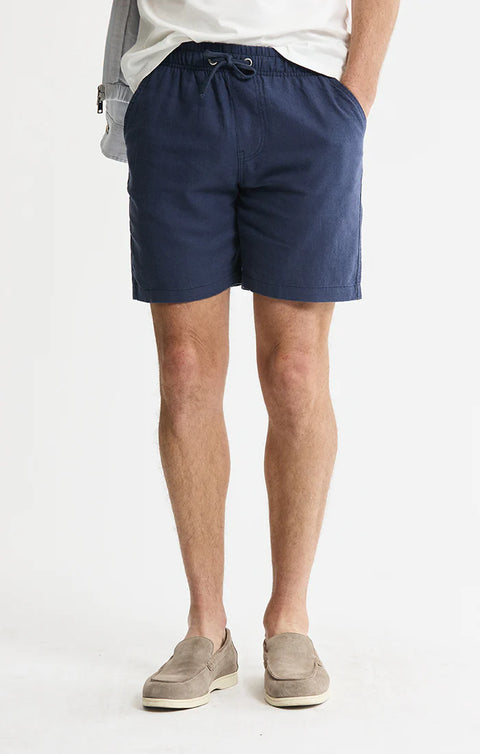 Jachs NY Linen Blend Drawstring Shorts - Indigo