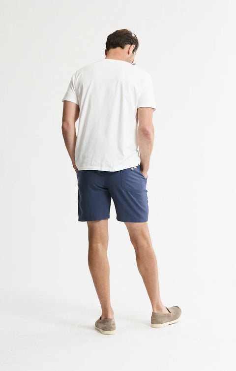 Jachs NY Linen Blend Drawstring Shorts - Indigo