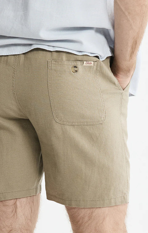 Jachs NY Linen Blend Drawstring Shorts - Mocha