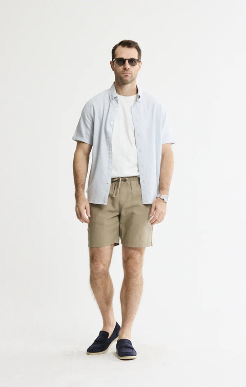 Jachs NY Linen Blend Drawstring Shorts - Mocha