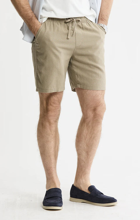Jachs NY Linen Blend Drawstring Shorts - Mocha