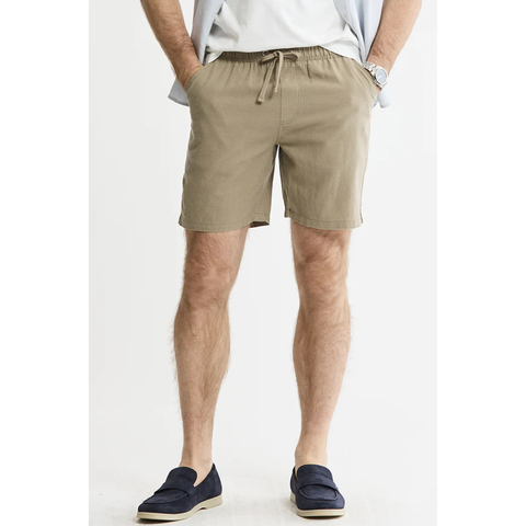 Jachs NY Linen Blend Drawstring Shorts - Mocha