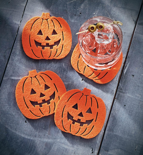 Jack-O-Lantern Felt Coaster