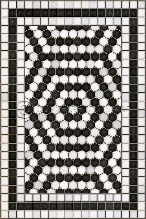 Mosaic E "Jackson Heights" Vinyl Floorcloth - Spicher & Co.