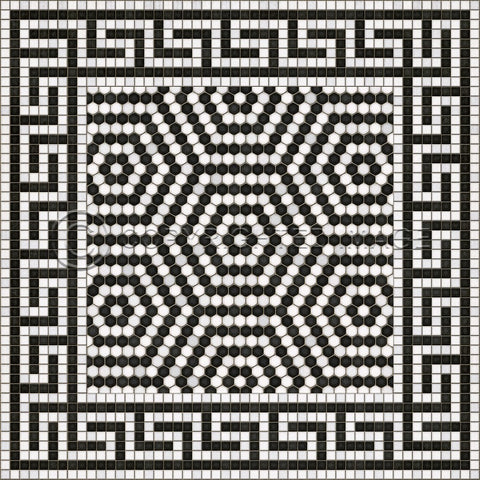 Mosaic E "Jackson Heights" Vinyl Floorcloth - Spicher & Co.