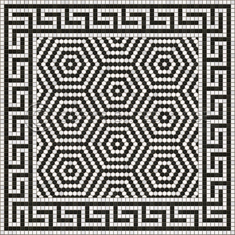 Mosaic E "Jackson Heights" Vinyl Floorcloth - Spicher & Co.