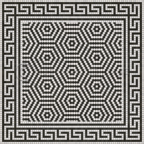 Mosaic E "Jackson Heights" Vinyl Floorcloth - Spicher & Co.