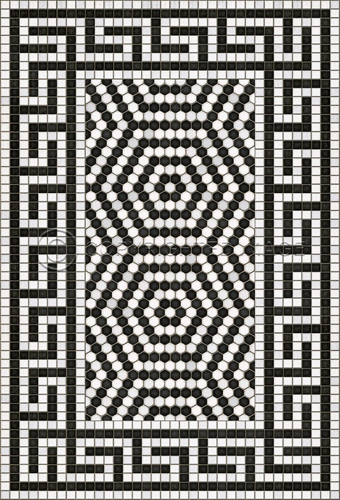 Mosaic E "Jackson Heights" Vinyl Floorcloth - Spicher & Co.